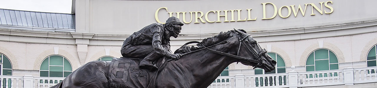 The entrance to Churchill Downs racetrack.