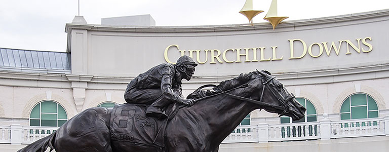 The entrance to Churchill Downs racetrack.