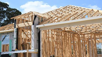 Wooden framework of a house