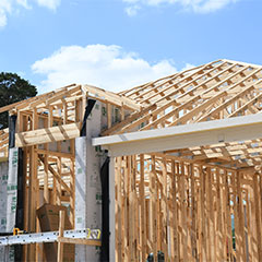 Wooden framework of a house