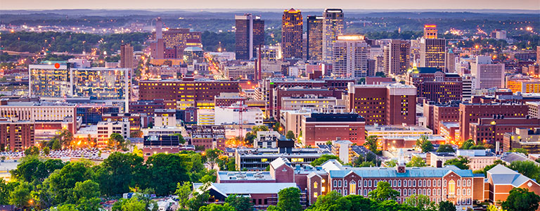 A scenic view of downtown Birmingham.