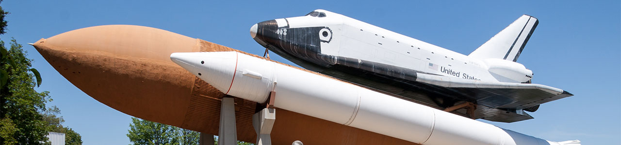 The entrance of the U.S. Space and Rocket Center near Huntsville, Alabama.