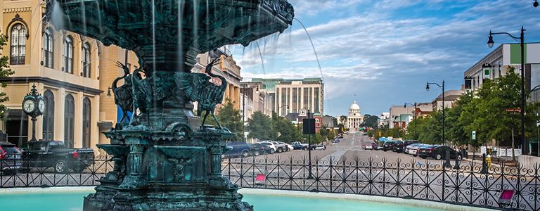 Court Square Fountain before the State Capitol.