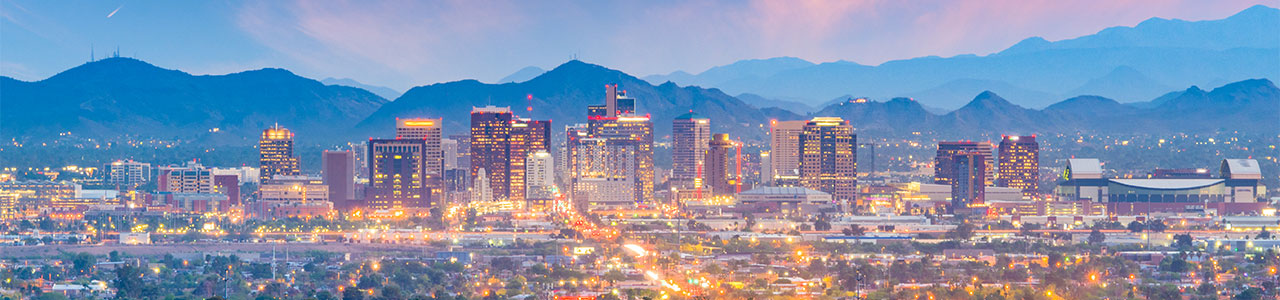 A nighttime skyline of Salt Lake City.