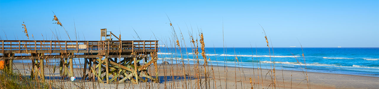 A boardwalk along the Florida coast.