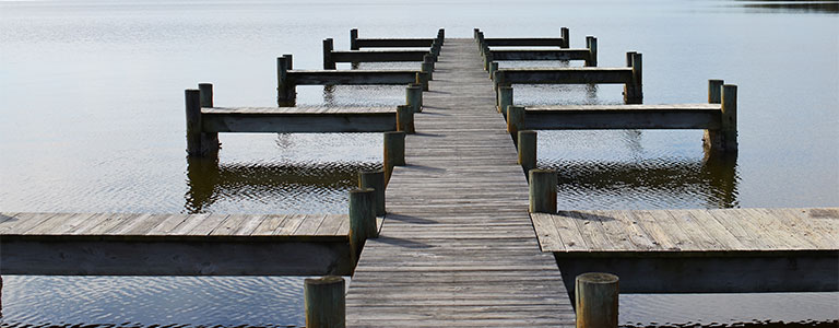 An empty boat dock.