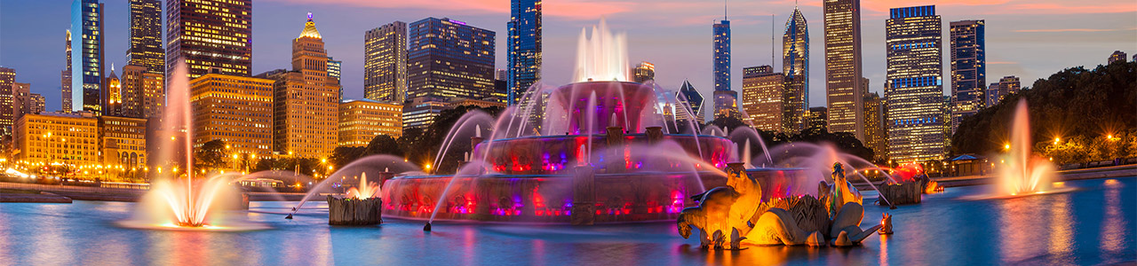 Clarence F. Buckingham Memorial Fountain in downtown Chicago.