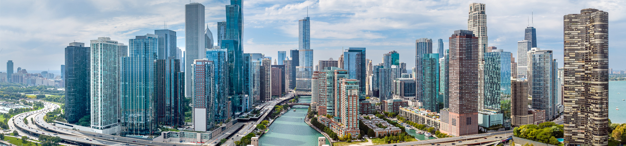 A view of the Chicago skyline.