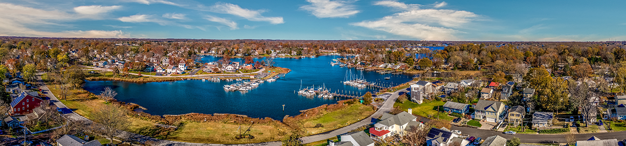 An aerial view of Annapolis Harbor.