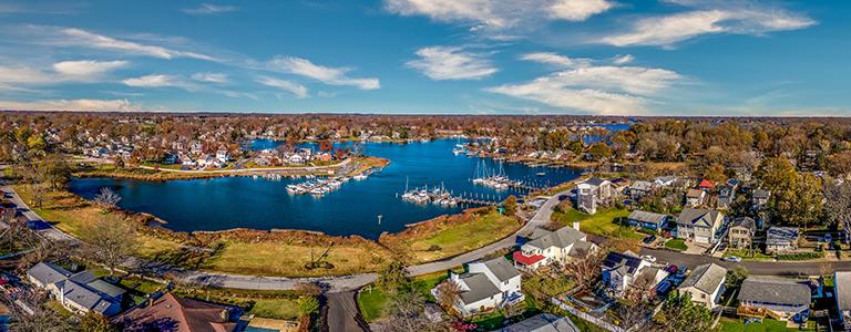 An aerial view of Annapolis Harbor.