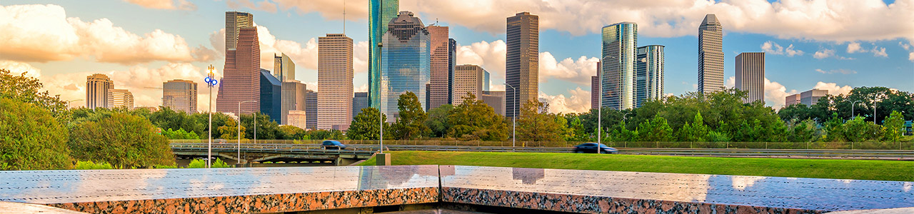 The downtown Houston skyline.