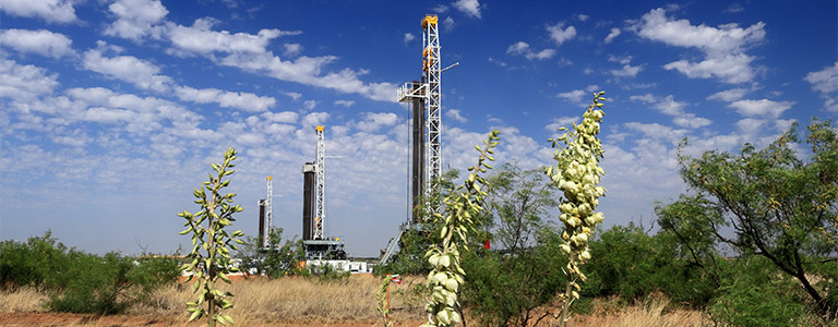 The oil derricks on the outskirts of Midland.