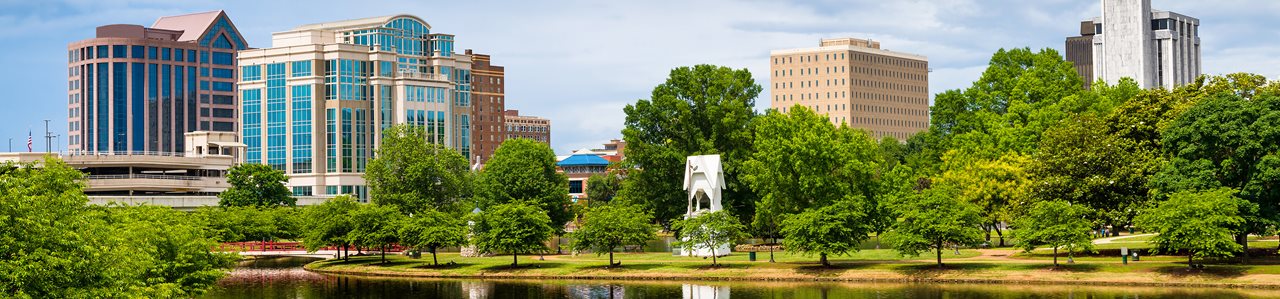 A panoramic view of downtown Huntsville, Alabama.